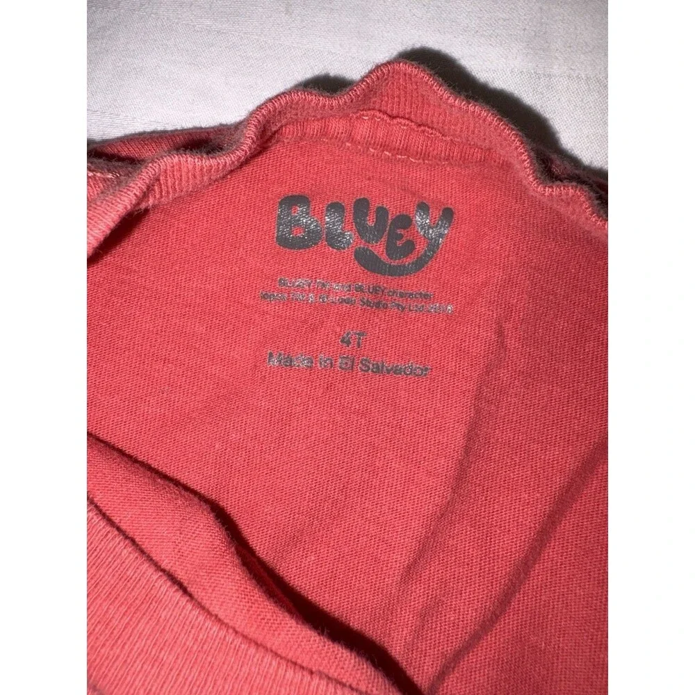 Bluey Bingo & Muffin Tee Boys Sz 4t Red